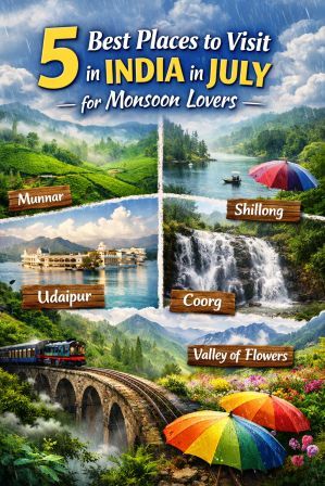 5 Best Places to Visit in India in July for Monsoon Lovers